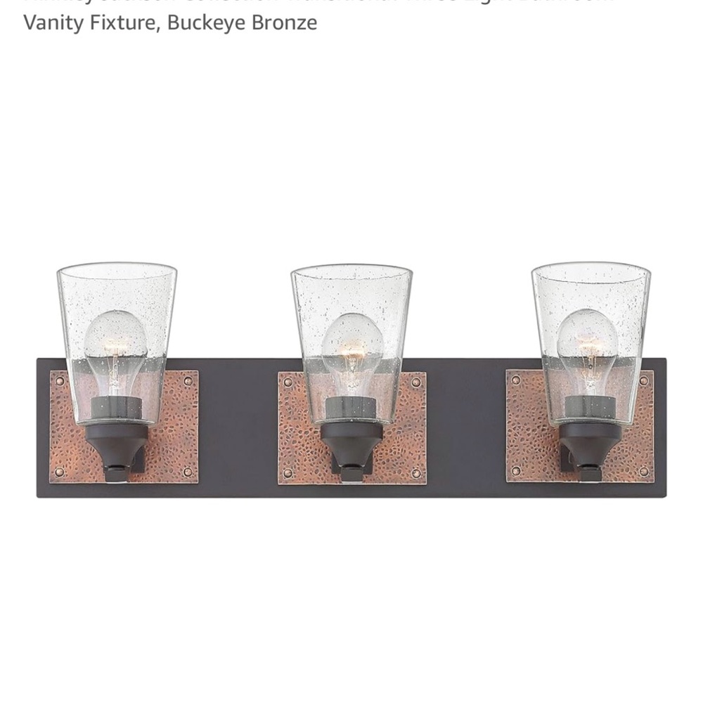 NIB Hinkley Jackson Transitional 3 Light Bathroom Vanity Fixture, Buckeye Bronze - Picture 2 of 10